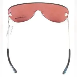 $370 Emilio Pucci Shield Sunglasses Silver Frame Red Lens Temple Logos Designer Emilio Pucci | Accessories | 37 Emilio Pucci Shield  main image 4